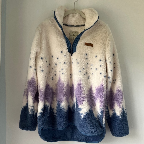 Simply Southern White Faux Winter Tree Sherpa Fleece – Size Medium - Picture 1 of 3